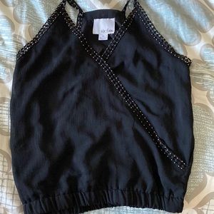 Black sleeveless top